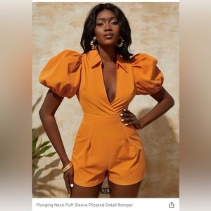 Puff Sleeve Orange Rumper